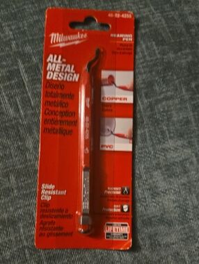 Milwaukee Red All-Metal Reaming Pin with Slide-Resistant Clip